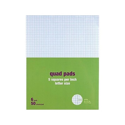 MyOfficeInnovations Graph Pads 8.5" x 11" Graph White 50 Sheets/Pad 412585
