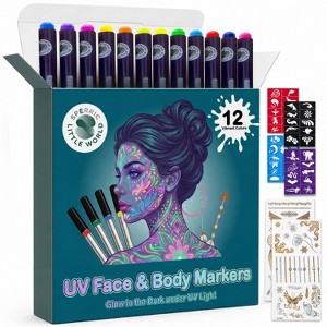 Glow in the Dark UV Face Paint Markers, 12 Piece Face & Body Paints ...