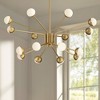 Possini Euro Design Aries 30" Modern Chandelier Ceiling Light Fixture Dining Room Over Table Kitchen Island Hanging 16-Light LED Soft Gold Finish - 2 of 4