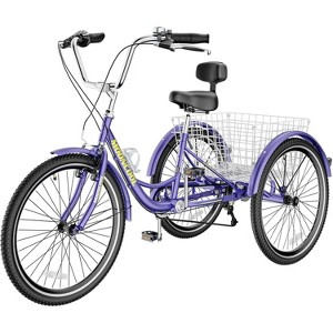 Docred Adult Tricycles 3 Wheel 7 Speed 20/24/26 inch Cruise Bike Adults Tricycle with Basket Recreation Shopping Exercise for Seniors Women Men - 1 of 4