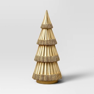 12" Christmas Gold Tree Foil and Glittered Trim - Wondershop™ - 1 of 3