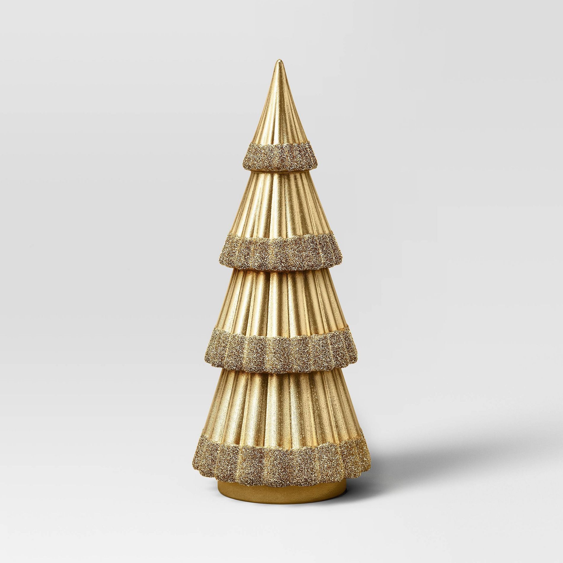 12" Christmas Gold Tree Foil and Glittered Trim - Wondershop™