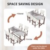 5 PCS Bar Height Dining Set with 4 Upholstered Bar Stool&Faux Marble Table, Counter Height Dining Set Bistro Dining Set, Mid-century Modern-ModernLuxe - 4 of 4