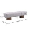 Velvet Upholstered Dining Bench,Mid-Century End of Bed Entryway Bench with Wooden Legs For Dining Room or Bedroom Ottoman-Coolbibila - 4 of 4