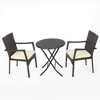 Patio Furniture Set 3 Pieces, Outdoor Rattan Armchair With Water-resistant Cushions, Foldable Coffee Table With X-shaped Base - 4 of 4