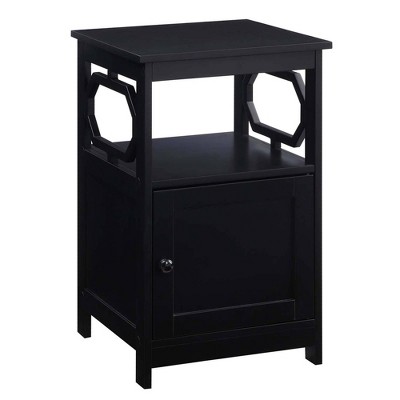 Omega End Table with Cabinet Black - Breighton Home