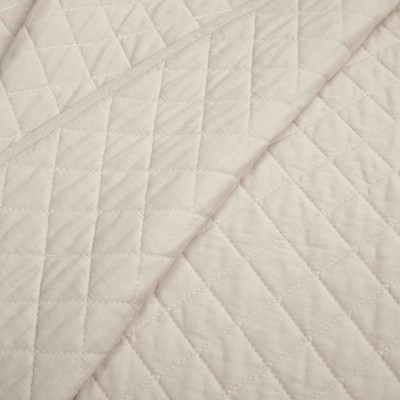 Ava Diamond Neutral Cotton Twin Reversible Quilt Set