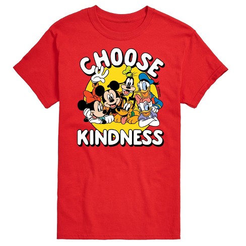 Men s Disney Choose Kindness Short Sleeve Graphic T shirt Red 3 X large Target