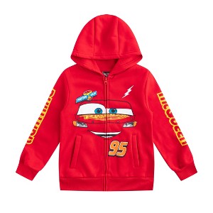 Disney Cars Lightning McQueen Boys Zip Up Hoodie with Pockets for Toddlers and Big Kids - 1 of 4