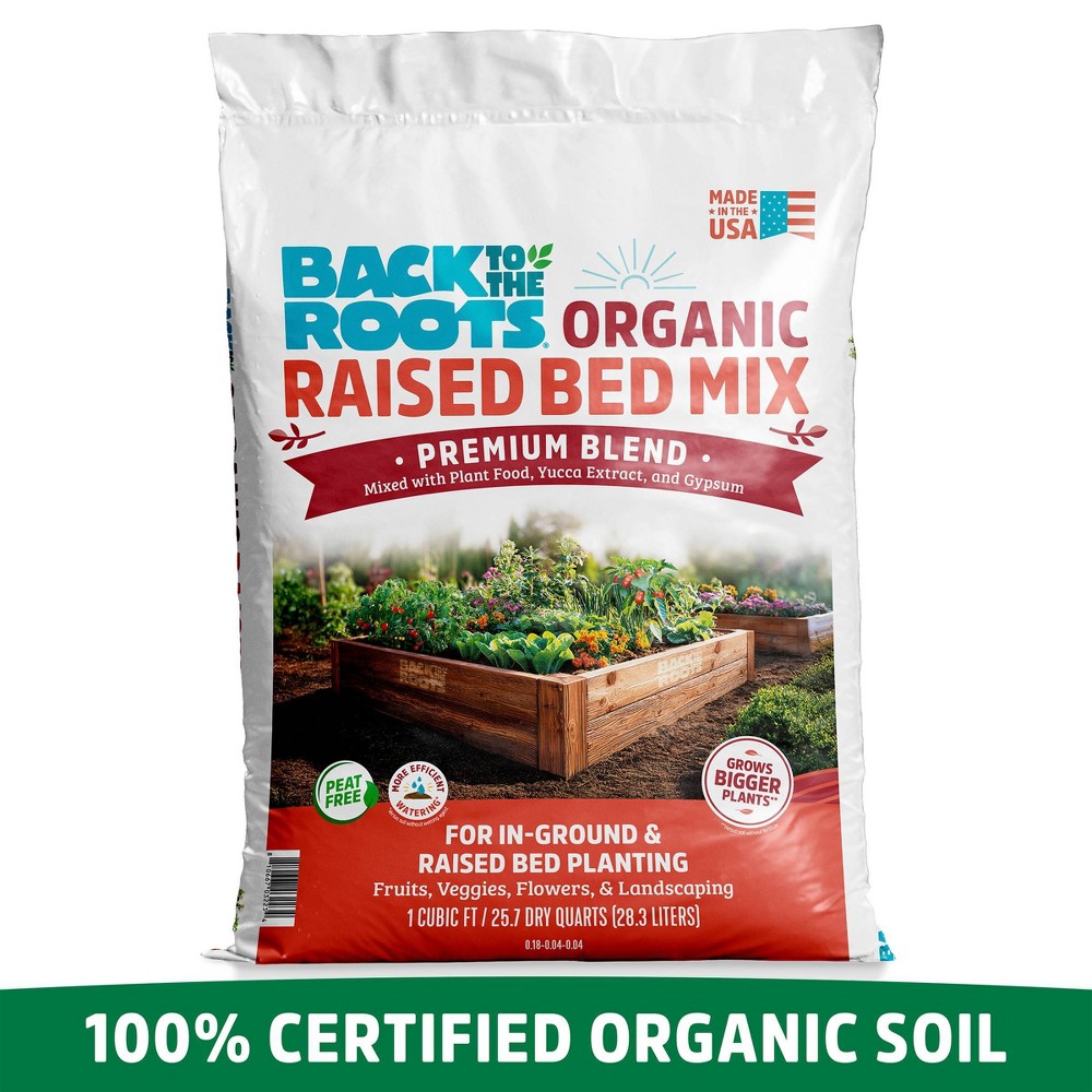 Photos - Garden & Outdoor Decoration Organic Back to the Roots 25.7qt  Raised Bed Mix Premium Blend For Growing Edible Plants 