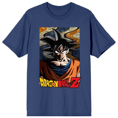 Dragonball Z Goku Poster Art Crew Neck Short Sleeve Navy Women's T-shirt-XXL