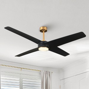 Parrot Uncle 60" Modern Gold and Black Indoor Integrated CCT LED Ceiling Fan - 1 of 4