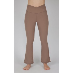 Yogalicious Womens Ultra Lush Madison Elastic Free Crossover V-Back 7/8 Flared Pant - 1 of 3