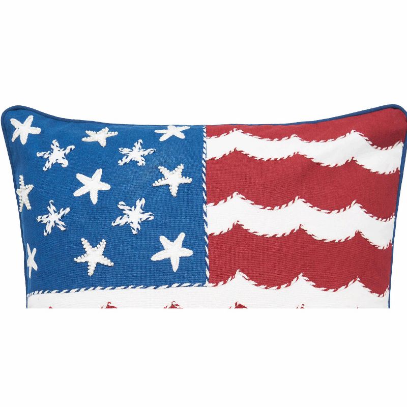 C&F Home 18" x 18" Red, White and Waves 4th of July Patriotic Square Throw Pillow Large, 2 of 4
