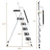 JANSNO White 5-Step Folding Step Ladder with Handrails & Tool Platform, Non-Slip Wide Pedals, Steel Frame - 2 of 4