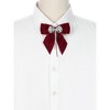 INSPIRE CHIC Women's Velvet Faux Pearl Rhinestone Bow Brooch Tie - 4 of 4