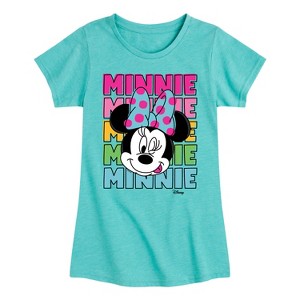 Girls' - Disney - Minnie Stacked Fitted Short Sleeve Graphic T-Shirt - 1 of 3