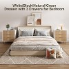 Acekool Fluted Wood 3 Drawer Dresser, 28" Wide Modern Chest, Bedroom Storage Organizer with Gold Handle for Living Room Entryway Hallway - 4 of 4