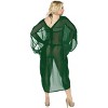 LA LEELA Women's Open Front Beach Solid Sheer Button Down Duster Swimsuit Cover up Casual Summer Duster Beachwear Cardigans for Women - 2 of 4