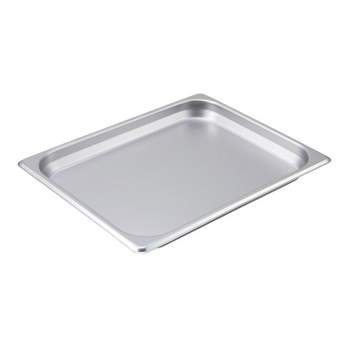 Winco Straight-Sided Steam Pan, 25 Gauge Stainless Steel, Depth 1.25", Half size