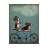 Trademark Fine Art - Fab Funky 'Basset Hound Tandem' Wood Slat Art - 2 of 4