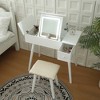 Gulches Vanity Desk Set with LED Lighted Mirror & Power Outlet, Flip Top Makeup Vanity Table with Drawers & Cabinet, for Bedroom, Bathroom, - 2 of 4