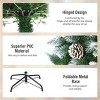 Green and White Flocked Pencil Artificial Christmas Tree with PVC Branches, Decorative Pine Cones, Hinged Metal Stand, Space-Saving Design - 3 of 4