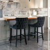 CAVINAS Set of 2 Velvet Bar Stools,26.7'' Counter Stools with Button Tufted & Chrome Nailhead Trim,Bar Chairs for Home Pub & Kitchen Island - 3 of 4