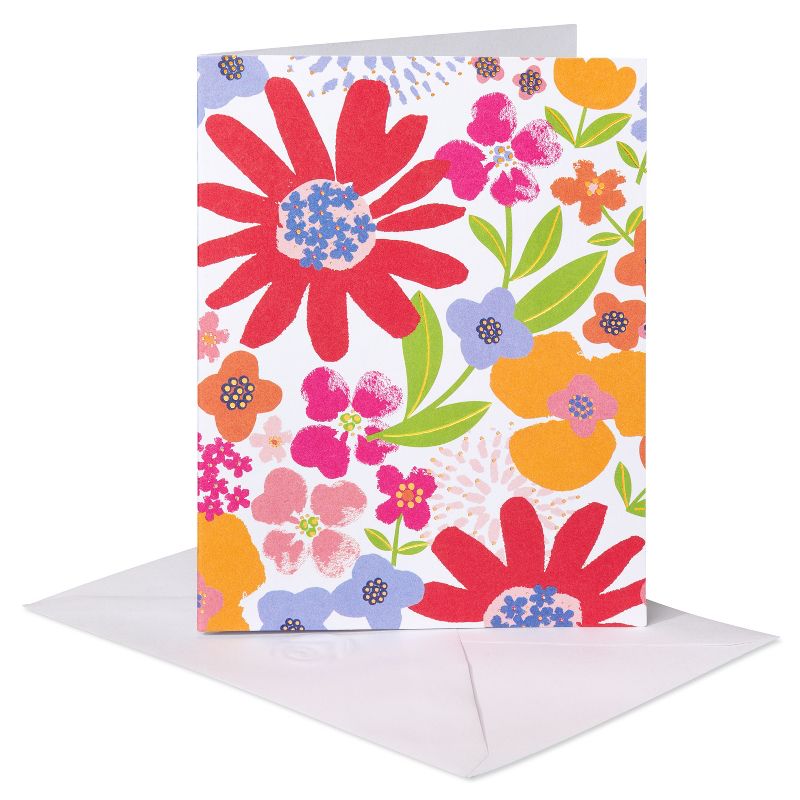 10ct Blank All Occasion Cards, Summer Floral, 2 of 7