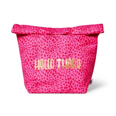 Photo 1 of 'Hello There' Lunch Bag - Tabitha Brown - Magnetic clasp - Pink Cheetah Print