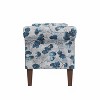 Handy Living Wallen Traditional Rolled Arm Storage Bench with Nailheads Floral Bonsai Blue - 4 of 4