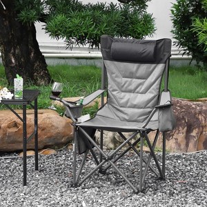 Oversized Double Camping Loveseat, Heavy Duty 2-Person Outdoor Chair, Padded Seat, Cup Holder, Cooler Bag, Side/Back Pocket, 800 lbs Capacity - 1 of 4