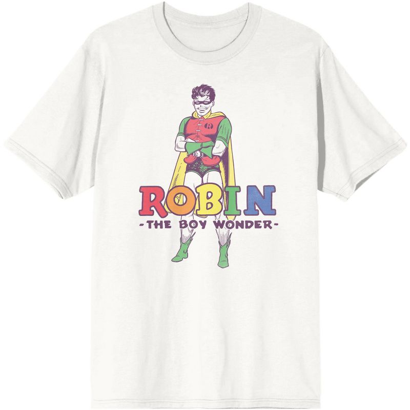 Batman Robin The Boy Wonder Graphic Men's White T-Shirt, 1 of 2