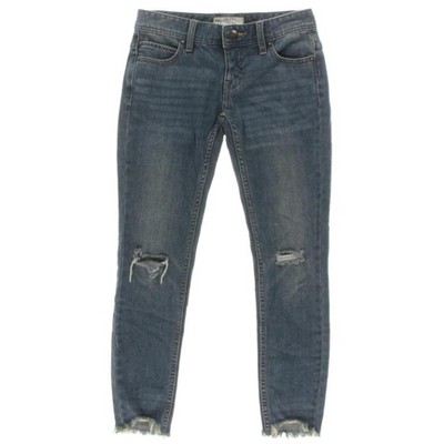 Free People Womens Ripped Cropped Jeans