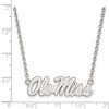 Black Bow Jewelry 10k White Gold Mississippi Rebels NCAA Necklace 18 Inch - 2 of 4