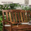 SKRAN Wood Outdoor Bench, 2-Person Garden Bench with Cupholder Armrests, Slatted Seat and Backrest, Park Bench for Patio, Porch, Lawn,Black Brown - 4 of 4