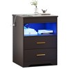 Vlsrka Black Bedside Table with Hidden Storage Compartment, Smart Nightstand Featuring USB & Type-C Charging Ports and Motion-Activated LED Light - 3 of 4