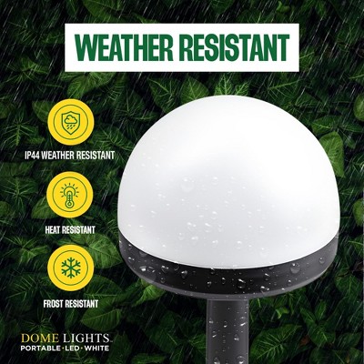 Bell + Howell Solar Powered Dome Pathway Lights with Auto On/Off, Set of 4