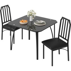 Wooden Table & Chair Set,Dining Table Set for 4 with Upholstered Chairs,4-Person Kitchen Table Set, Easy to Assemble Compact Dining Room Set - 1 of 4