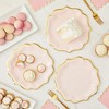 Sparkle and Bash 48-Pack Pink Scalloped Paper Party Plates with Gold Foil Edges, 9 in - 3 of 4