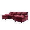 Mocamel 106" U-Shaped Modular Cloud Sofa, 4-Seat Chenille Sleeper with Chaise & Ottoman - 4 of 4
