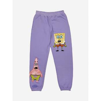 Spongebob Squarepants Best Friends Sequin Patches Purple Sweatpants