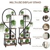 2 Pack 6-Tier Metal Plant Stand with Wheels, Half Heart Shape Indoor Plant Shelf with Drawers, Large Display Rack for Home or Garden - 3 of 4