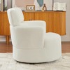 Okak Modern Accent Chair Swivel, Upholstered Accent Barrel Chair Swivel Round Sofa Chair with Adjustable Headrest for Living Room, Bedroom - 3 of 4