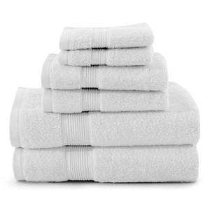 Lux Decor 6 Piece Towel Set Luxury 100% Cotton Soft Absorbent Bath Towels Zero Twist Solid Bath Towel Pack - 1 of 4