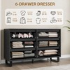 6 Drawer Dresser, 47.2 inch Wide Freestanding Storage Cabinet with Vertical Design for Bedroom, Living Room, Hallway, Entryway - 4 of 4