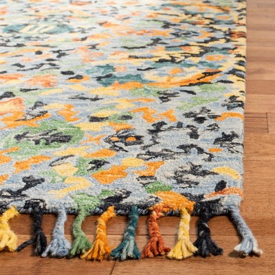 Blossom 4' x 6' Blue Wool Handmade Tufted Area Rug