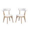 Set of 2 Modern Upholstered Dining Chairs, Rubberwood - 3 of 4