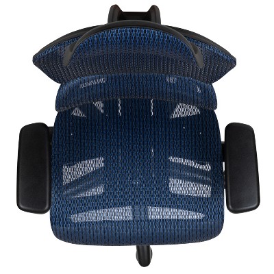 Contemporary High-Back Swivel Mesh Office Chair with Adjustable Arms in Black