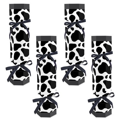 Big Dot of Happiness Cow Print - No Snap Farm Animal Party Table Favors - DIY Cracker Boxes - Set of 12